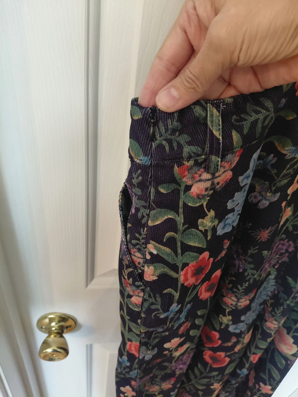 Cider Navy Floral Overalls with Multicolor Blooms - Picture 6 of 9